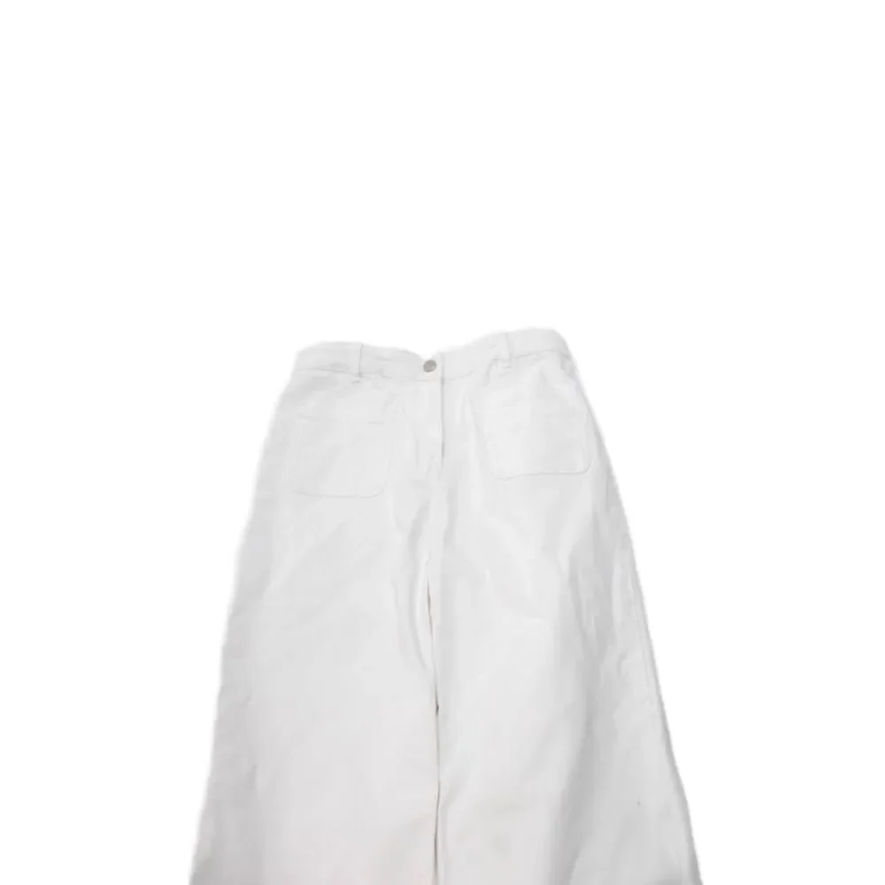 Jacadi Girls Zipper Fly Straight Leg Trouser Pants White Cotton Size 12